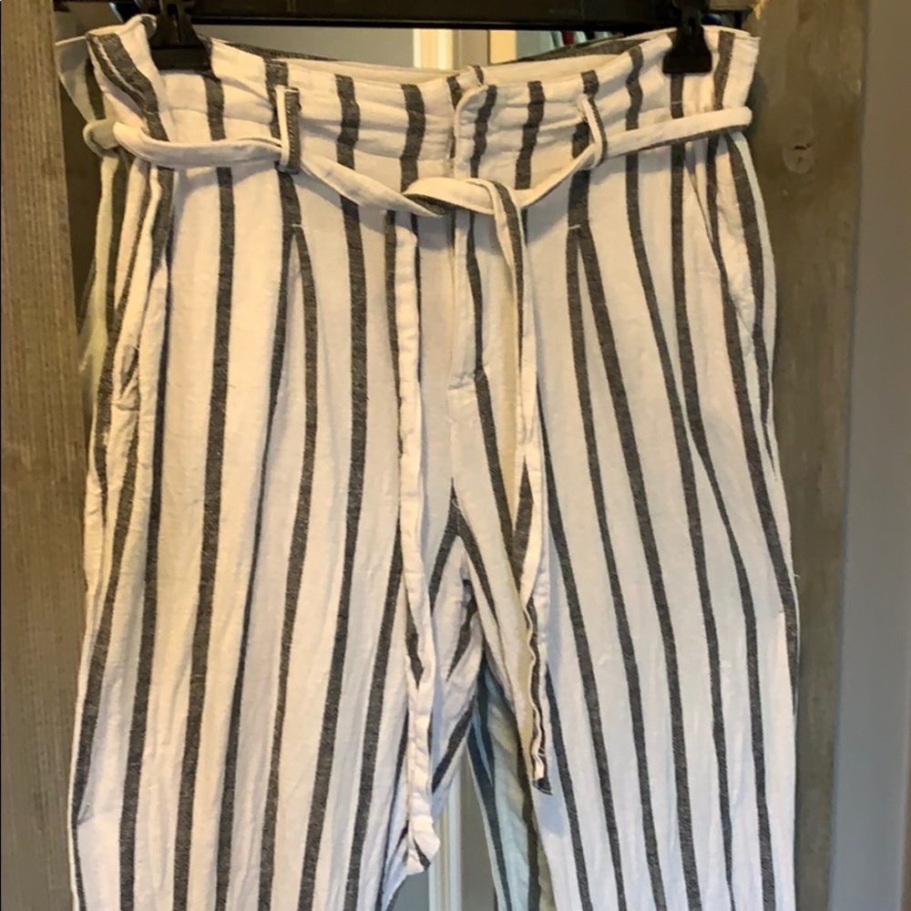 Linen ankle length pants